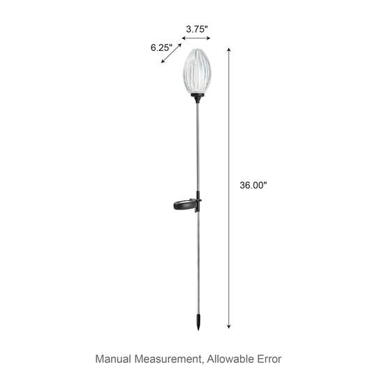 Glitzhome® 36" Solar Powered Oval Flower Stake Light with Stainless Steel Poles, 3ct.